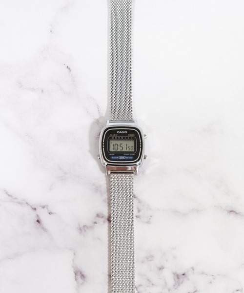 CASIO(カシオ)の「★CASIO(カシオ)★デジタルミニ メッシュベルト(デジタル腕時計・レディース・ブラック/シルバー・FREE)」の2枚目の写真