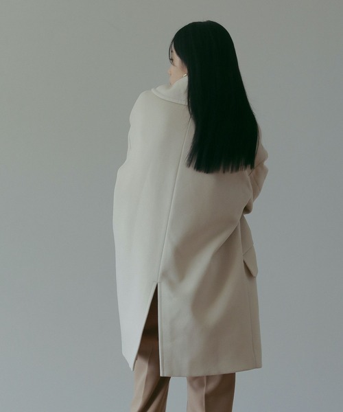 N WITH.（エヌウィズ）の「ビックカラーPコート（ピーコート・レディース・チェック/アイボリー/グレー・FREE）」の11枚目の写真