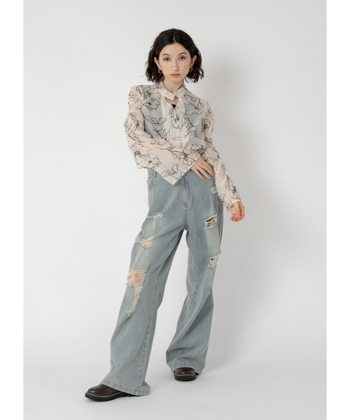 Adoon plain（アドーンプレーン）の「トライアングルネックブラウス（シャツ/ブラウス・レディース・ホワイト/オフホワイト/ブラック/その他・FREE）」の10枚目の写真