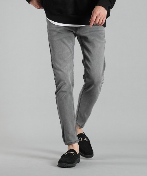 LANVIN en Bleu（ランバンオンブルー）の「ハイストレッチ バックパイル スキニーデニム（デニムパンツ・メンズ・ライトインディゴブルー/ライトグレー・46/52/48/50）」の3枚目の写真