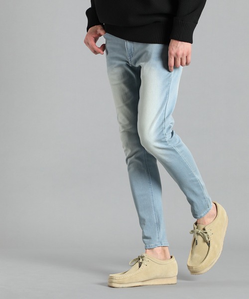 LANVIN en Bleu（ランバンオンブルー）の「ハイストレッチ バックパイル スキニーデニム（デニムパンツ・メンズ・ライトインディゴブルー/ライトグレー・46/52/48/50）」の5枚目の写真