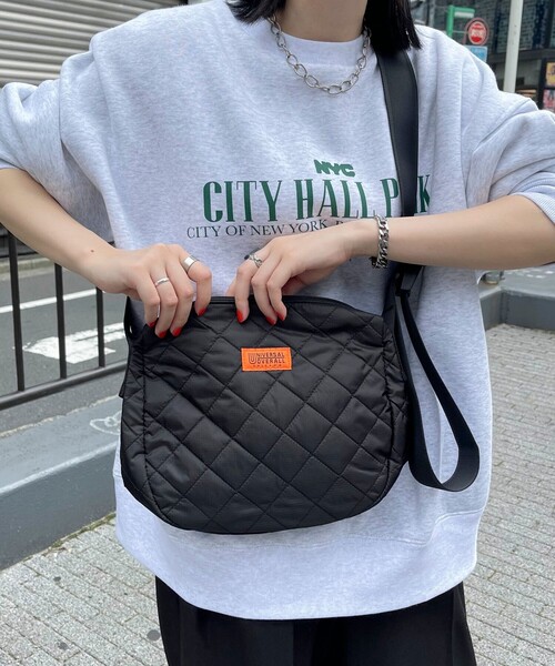 UNIVERSAL OVERALL（ユニバーサルオーバーオール）の「【UNIVERSAL OVERALL/ユニバーサルオーバーオール】DIAMOND QUILT HOBO SHOULDER（ショルダーバッグ・レディース・アイボリー/オリーブ/ブラック・FREE）」の9枚目の写真