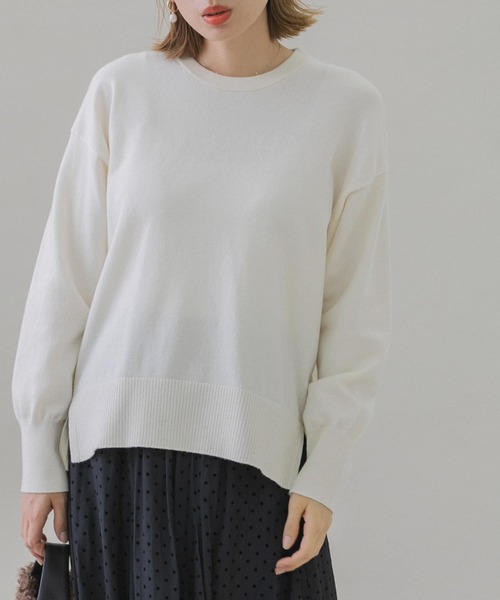 URBAN RESEARCH Sonny Label（アーバンリサーチサニーレーベル）の「ウォッシャブルウォームクルーネックニットプルオーバー（ニット/セーター・レディース・ホワイト系その他/ブラック/グレー/ミント・FREE）」の6枚目の写真