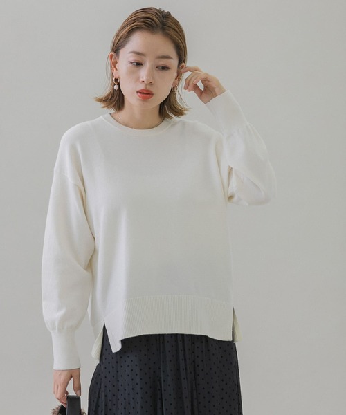 URBAN RESEARCH Sonny Label（アーバンリサーチサニーレーベル）の「ウォッシャブルウォームクルーネックニットプルオーバー（ニット/セーター・レディース・ホワイト系その他/ブラック/グレー/ミント・FREE）」の7枚目の写真