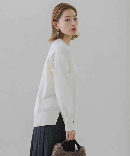 URBAN RESEARCH Sonny Label（アーバンリサーチサニーレーベル）の「ウォッシャブルウォームクルーネックニットプルオーバー（ニット/セーター・レディース・ホワイト系その他/ブラック/グレー/ミント・FREE）」の9枚目の写真