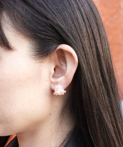 misto accessories（ミストアクセサリーズ）の「ROSE&GRAIN pierces　ローズピアス・一粒ピアス 2ピースセット（ピアス（両耳用）・レディース・ホワイト/レッド/ピンク・FREE）」の10枚目の写真