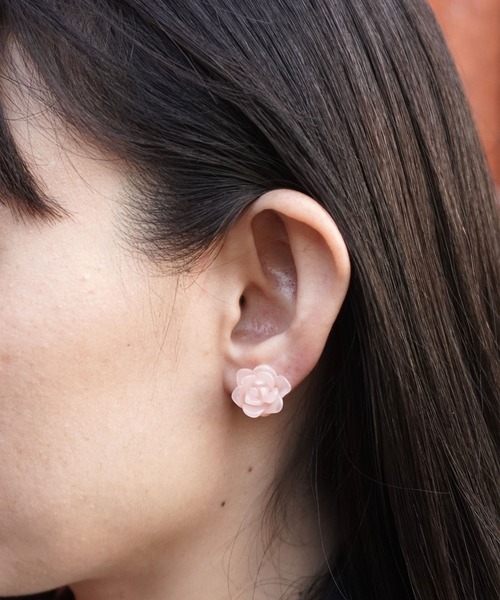 misto accessories（ミストアクセサリーズ）の「ROSE&GRAIN pierces　ローズピアス・一粒ピアス 2ピースセット（ピアス（両耳用）・レディース・ホワイト/レッド/ピンク・FREE）」の18枚目の写真