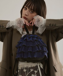ELLEgirl（エルガール）の「《新色・再入荷》ラメプリーツフリル巾着バッグ【ELLEgirl/エル ガール】（ハンドバッグ）」