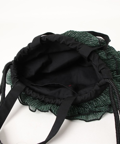 ELLEgirl(エルガール)の「《新色・再入荷》ラメプリーツフリル巾着バッグ【ELLEgirl/エル ガール】(ハンドバッグ・レディース・グリーン/ブルー/アンティークゴールド/レッド/ライム/ダークブルー・FREE)」の18枚目の写真