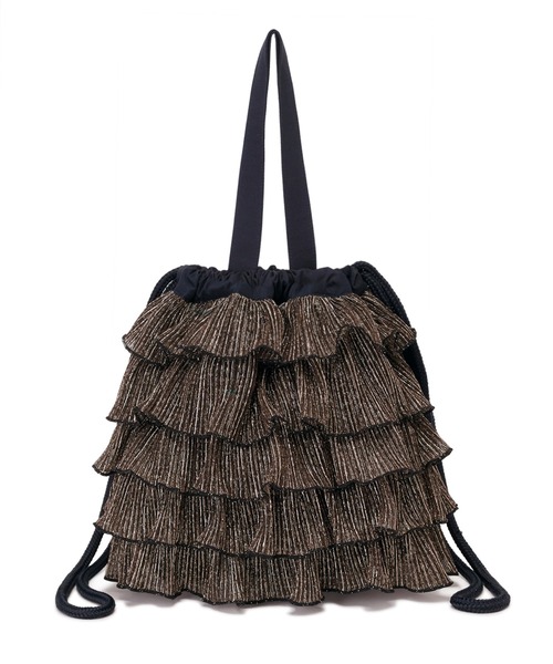 ELLEgirl(エルガール)の「《新色・再入荷》ラメプリーツフリル巾着バッグ【ELLEgirl/エル ガール】(ハンドバッグ・レディース・グリーン/ブルー/アンティークゴールド/レッド/ライム/ダークブルー・FREE)」の14枚目の写真