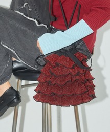ELLEgirl（エルガール）の「《新色・再入荷》ラメプリーツフリル巾着バッグ【ELLEgirl/エル ガール】（ハンドバッグ）」