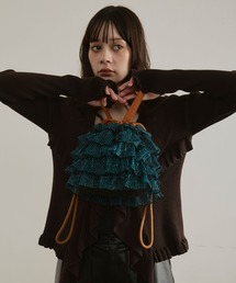 ELLEgirl（エルガール）の「《新色・再入荷》ラメプリーツフリル巾着バッグ【ELLEgirl/エル ガール】（ハンドバッグ）」