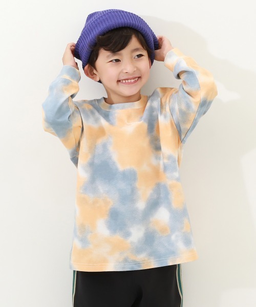 devirock（デビロック）の「タイダイプリント長袖Tシャツ（Tシャツ/カットソー・キッズ・グリーン/ブルー/オレンジ/パープル/グレー系・160cm/150cm/120cm/130cm/140cm/110cm/100cm）」の5枚目の写真