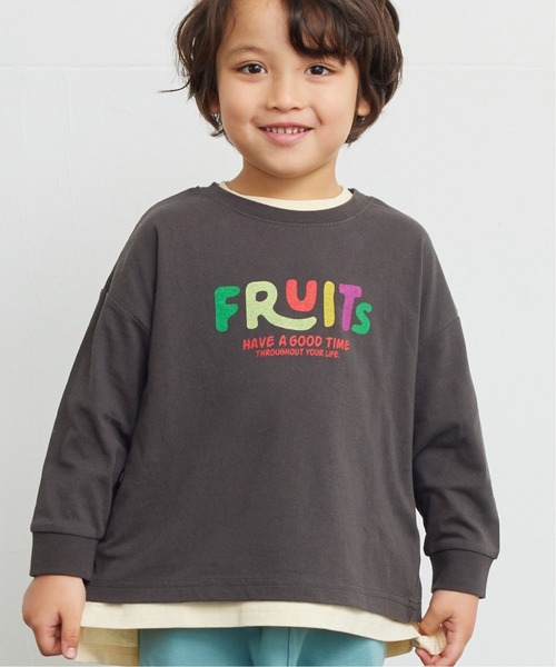 FRUIT OF THE LOOM（フルーツオブザルーム）の「【FRUIT OF THE LOOM】プリントロンT（80～160cm）（Tシャツ/カットソー・キッズ・チャコール/杢グレー・120/110/100/95/90/80/160/150/140/130）」の2枚目の写真