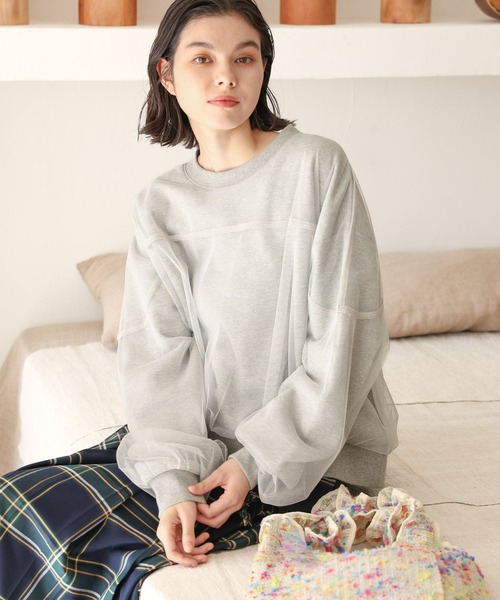 niko and...(ニコアンド)の「オーバーチュールスウェット(スウェット・レディース・グレー/ブルー/ブラック/ピンク・MEDIUM/LARGE)」の7枚目の写真