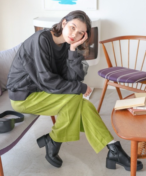 niko and...(ニコアンド)の「オーバーチュールスウェット(スウェット・レディース・グレー/ブルー/ブラック/ピンク・MEDIUM/LARGE)」の8枚目の写真