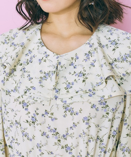 marun(マルン)の「<大きいサイズ> フラワープリントビッグカラーワンピース marun(ワンピース・レディース・アイボリー/ネイビー・L/LL/3L/4L/5L)」の16枚目の写真
