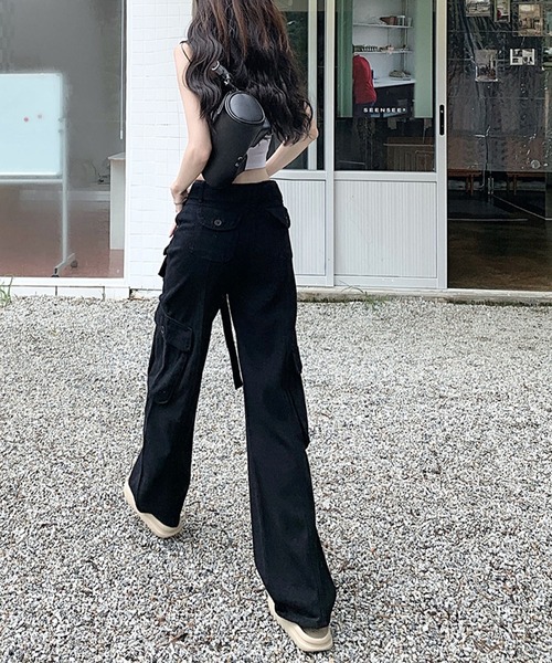 meJane(ミージェーン)の「ミリタリーカーゴ カラーワイドパンツ(カーゴパンツ・レディース・カーキ/ピンク/ブラック・M/S)」の7枚目の写真