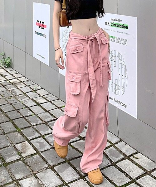 meJane（ミージェーン）の「ミリタリーカーゴ カラーワイドパンツ