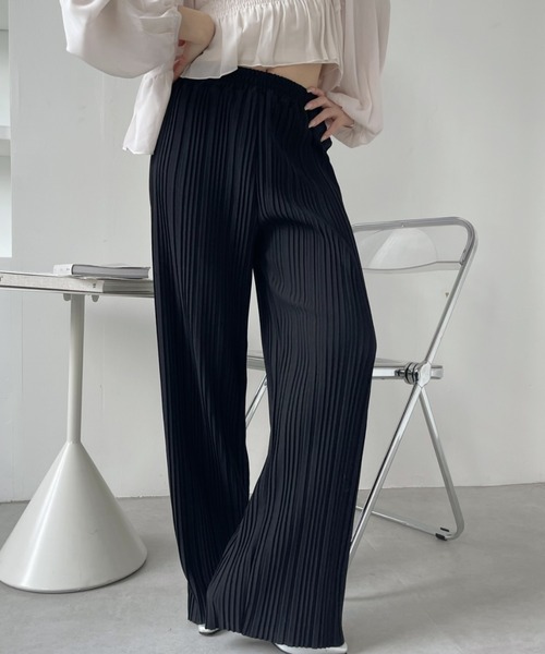 Eclat one（エクラワン）の「ウエストゴム  プリーツ ストレートパンツ（その他パンツ・レディース・モカ/ブルー/ブラック・M/L）」の17枚目の写真