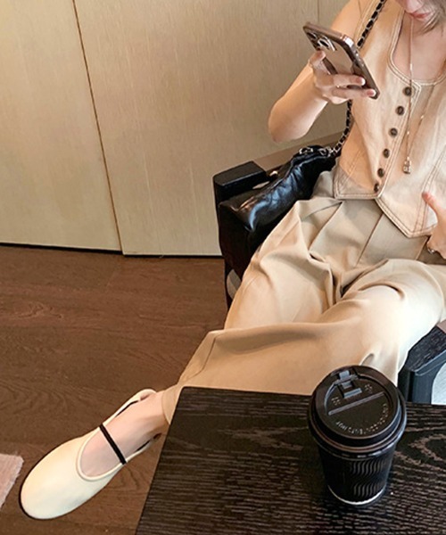 Futier land（フューティアランド）の「ソフトバレエフラットシューズ（バレエシューズ・レディース・アイボリー/ブラック・36/37/38/39/40）」の14枚目の写真
