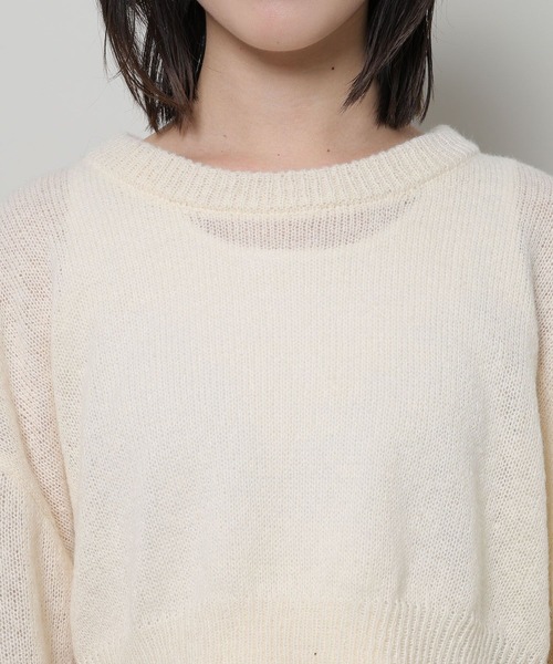 3.3 Field Trip (3.3フィールドトリップ)の「3.3 Field Trip/ショートモヘアニット 2995314(ニット/セーター・レディース・アイボリー/ライトグリーン/ピンク・FREE)」の19枚目の写真