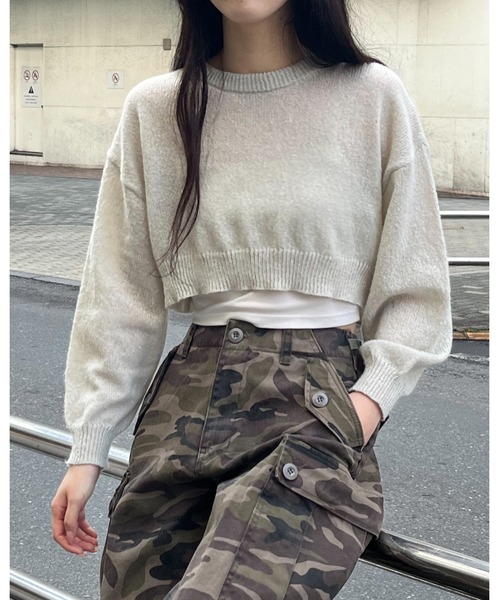 3.3 Field Trip (3.3フィールドトリップ)の「3.3 Field Trip/ショートモヘアニット 2995314(ニット/セーター・レディース・アイボリー/ライトグリーン/ピンク・FREE)」の18枚目の写真