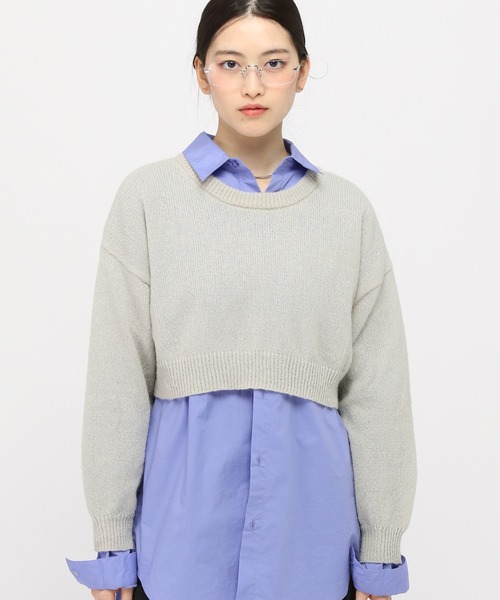 3.3 Field Trip (3.3フィールドトリップ)の「3.3 Field Trip/ショートモヘアニット 2995314(ニット/セーター・レディース・アイボリー/ライトグリーン/ピンク・FREE)」の7枚目の写真