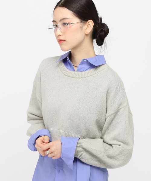 3.3 Field Trip (3.3フィールドトリップ)の「3.3 Field Trip/ショートモヘアニット 2995314(ニット/セーター・レディース・アイボリー/ライトグリーン/ピンク・FREE)」の8枚目の写真