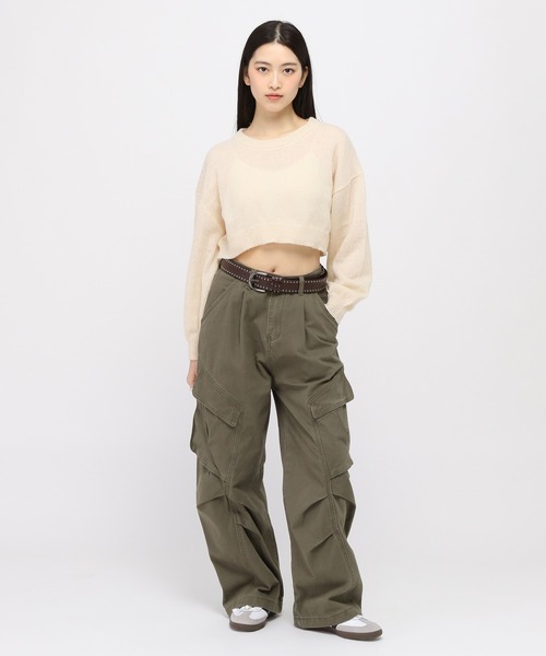 3.3 Field Trip (3.3フィールドトリップ)の「3.3 Field Trip/ショートモヘアニット 2995314(ニット/セーター・レディース・アイボリー/ライトグリーン/ピンク・FREE)」の9枚目の写真