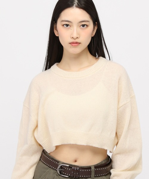 3.3 Field Trip (3.3フィールドトリップ)の「3.3 Field Trip/ショートモヘアニット 2995314(ニット/セーター・レディース・アイボリー/ライトグリーン/ピンク・FREE)」の12枚目の写真