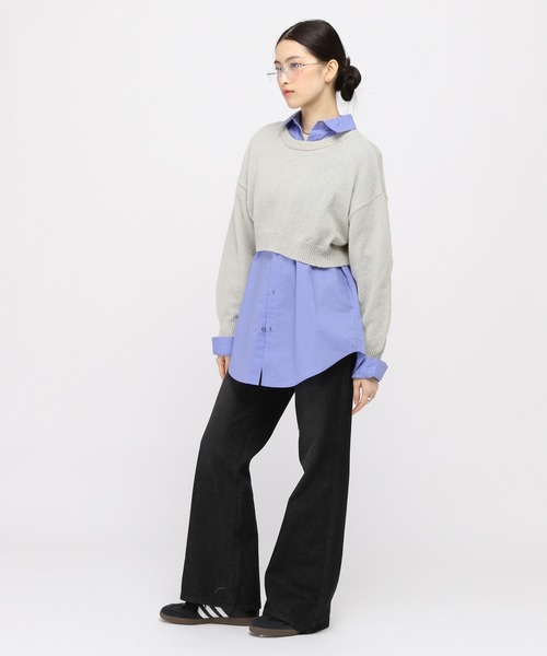 3.3 Field Trip (3.3フィールドトリップ)の「3.3 Field Trip/ショートモヘアニット 2995314(ニット/セーター・レディース・アイボリー/ライトグリーン/ピンク・FREE)」の5枚目の写真