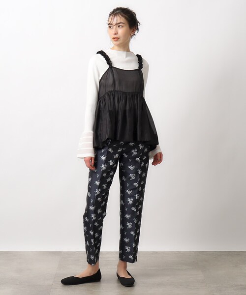 OPAQUE.CLIP（オペークドットクリップ）の「◆オーガンジーキャミブラウス【洗濯機洗い可】（タンクトップ・レディース・オフホワイト/グレー/ブラック・36/38/40）」の11枚目の写真