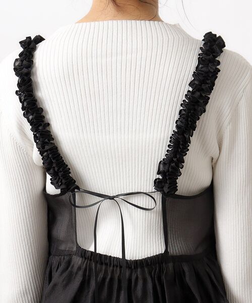 OPAQUE.CLIP（オペークドットクリップ）の「◆オーガンジーキャミブラウス【洗濯機洗い可】（タンクトップ・レディース・オフホワイト/グレー/ブラック・36/38/40）」の20枚目の写真