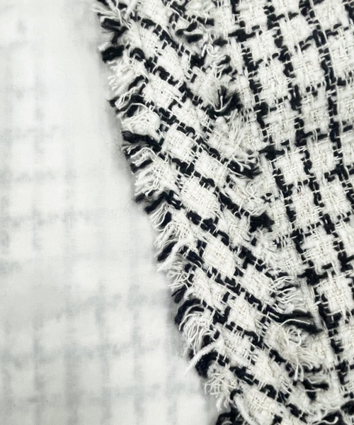 DAY CLOSET（デイ クローゼット）の「レディース ツイード風クラシカルフリンジベスト（ベスト・レディース・ブラック/ホワイト・S/M）」の11枚目の写真