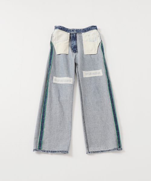 セール】【OUT OF FRAMe】バイカラーデニムパンツ（デニムパンツ