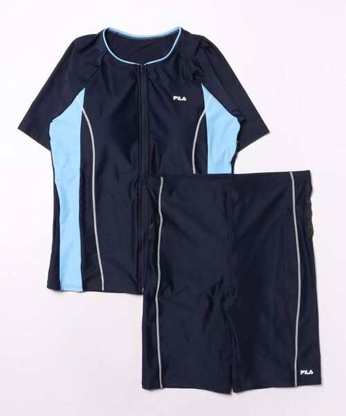 【NV】FILA/(W)配色袖付フルジップセパ大寸 FILA 配色袖付フルジップセパレート水着大寸 | フィラ(FILA) | マルイ