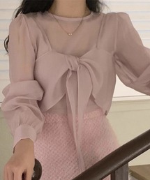 リボンキャミセットシアーブラウス