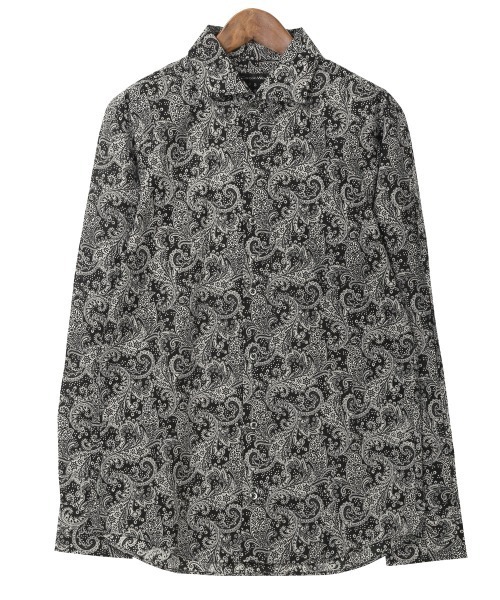 LUXSTYLE（ラグスタイル）の「フラワーペイズリー長袖シャツ（日本製）（シャツ/ブラウス・メンズ・ブラック・L/M）」の4枚目の写真