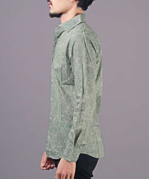 LUXSTYLE（ラグスタイル）の「フラワーペイズリー長袖シャツ（日本製）（シャツ/ブラウス・メンズ・ブラック・L/M）」の15枚目の写真