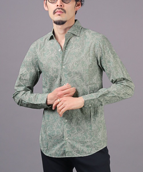 LUXSTYLE（ラグスタイル）の「フラワーペイズリー長袖シャツ（日本製）（シャツ/ブラウス・メンズ・ブラック・L/M）」の16枚目の写真