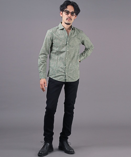 LUXSTYLE（ラグスタイル）の「フラワーペイズリー長袖シャツ（日本製）（シャツ/ブラウス・メンズ・ブラック・L/M）」の17枚目の写真