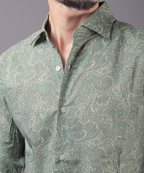 LUXSTYLE（ラグスタイル）の「フラワーペイズリー長袖シャツ（日本製）（シャツ/ブラウス・メンズ・ブラック・L/M）」の19枚目の写真