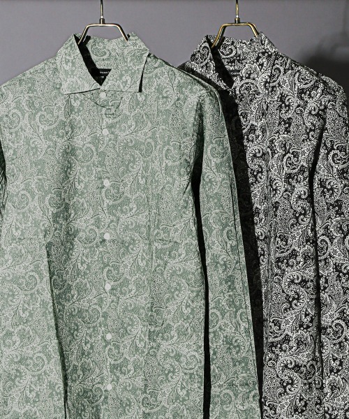 LUXSTYLE（ラグスタイル）の「フラワーペイズリー長袖シャツ（日本製）（シャツ/ブラウス・メンズ・ブラック・L/M）」の20枚目の写真