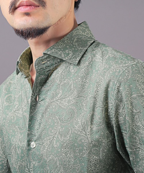 LUXSTYLE（ラグスタイル）の「フラワーペイズリー長袖シャツ（日本製）（シャツ/ブラウス・メンズ・ブラック・L/M）」の21枚目の写真
