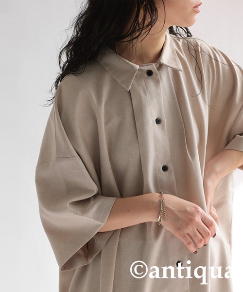 antiqua(アンティカ)の「シャツワンピース(シャツワンピース・レディース・ブルーグレー/ブルー/ナチュラル・R/P)」の10枚目の写真