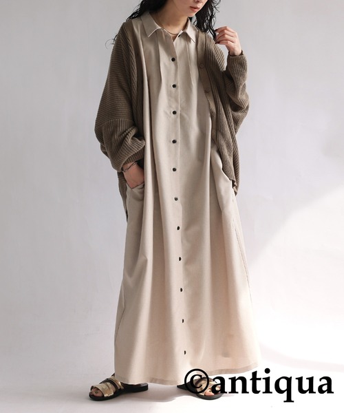 antiqua(アンティカ)の「シャツワンピース(シャツワンピース・レディース・ブルーグレー/ブルー/ナチュラル・R/P)」の12枚目の写真