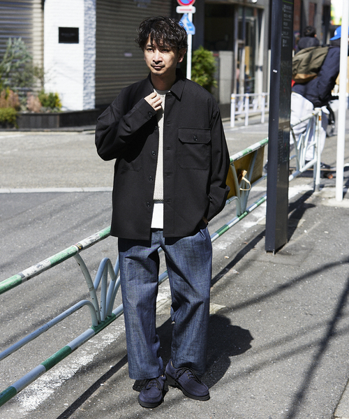 JOURNAL STANDARD relume（ジャーナルスタンダード　レリューム）の「TECH アムンゼン CPOシャツジャケット（シャツ/ブラウス・メンズ・ブラック/ブラックミックス/コバルトブルー・SMALL/MEDIUM/LARGE）」の7枚目の写真