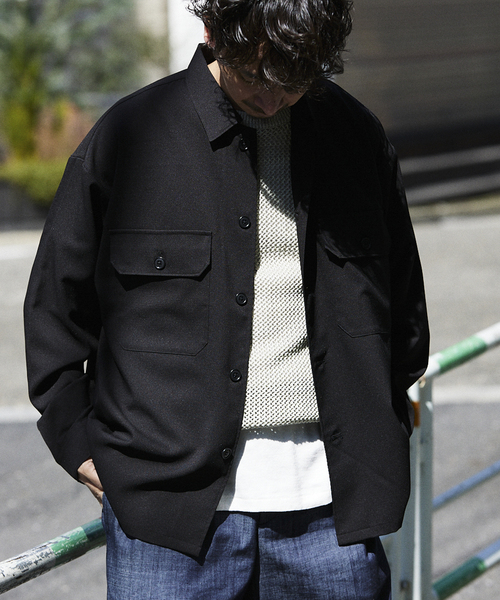 JOURNAL STANDARD relume（ジャーナルスタンダード　レリューム）の「TECH アムンゼン CPOシャツジャケット（シャツ/ブラウス・メンズ・ブラック/ブラックミックス/コバルトブルー・SMALL/MEDIUM/LARGE）」の12枚目の写真