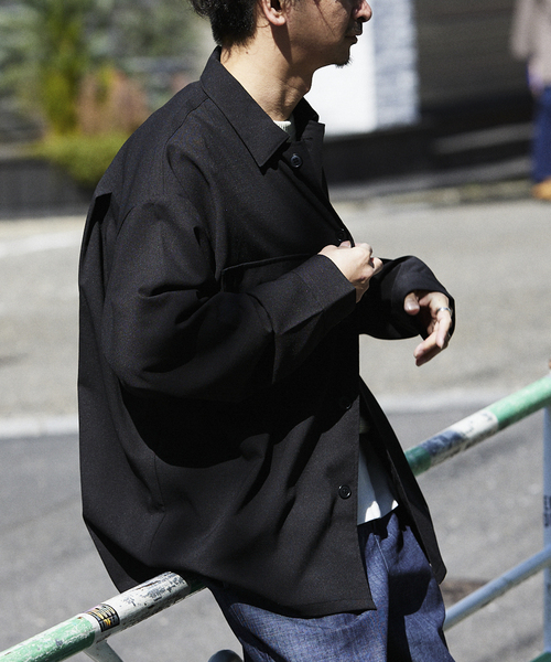 JOURNAL STANDARD relume（ジャーナルスタンダード　レリューム）の「TECH アムンゼン CPOシャツジャケット（シャツ/ブラウス・メンズ・ブラック/ブラックミックス/コバルトブルー・SMALL/MEDIUM/LARGE）」の13枚目の写真